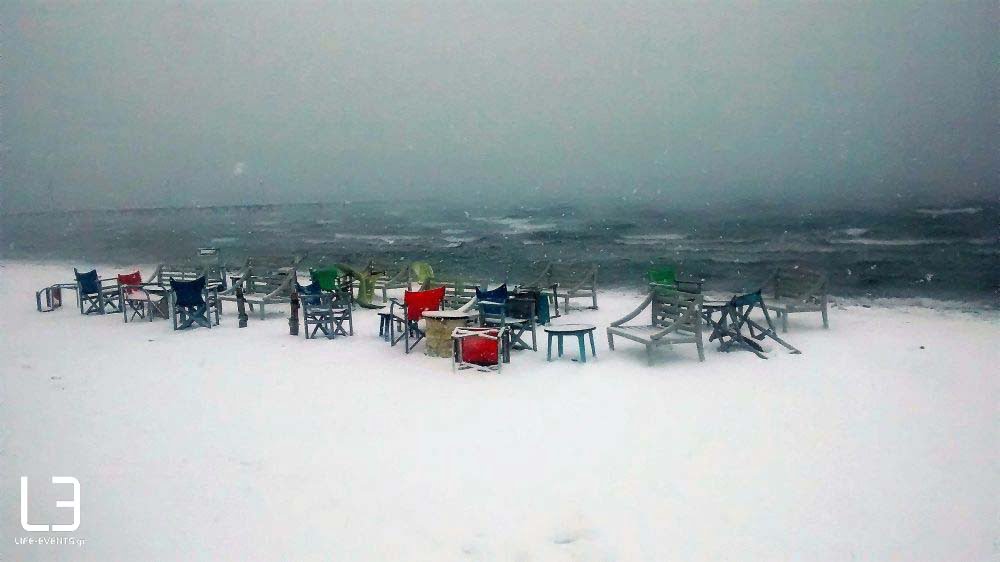 χιόνι Περαία Θεσσαλονίκη καιρός χιόνια 