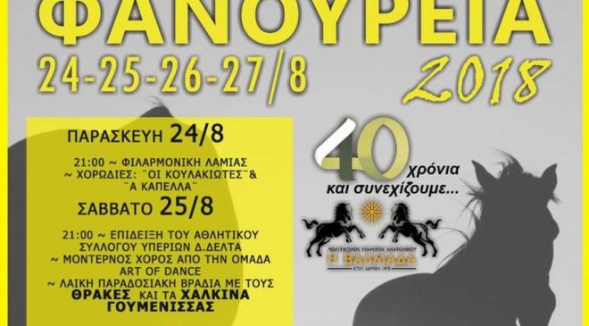 «Φανούρεια 2018» από τις 24/8 στο Ανατολικό