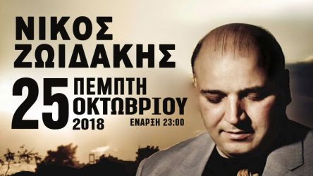 Ο Νίκος Ζωιδάκης απόψε στη Θεσσαλονίκη