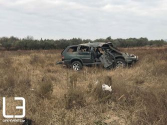 Σέρρες: Ανατροπή οχήματος με πρόσφυγες