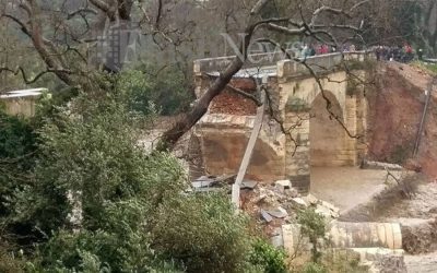 Κρήτη: Η στιγμή που καταρρέει ιστορική γέφυρα 111 ετών (ΒΙΝΤΕΟ & ΦΩΤΟ)