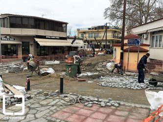 Ανω Πόλη: Προχωρούν τα έργα ανάπλασης κοντά στην πλατεία Αγίων Αναργύρων (ΦΩΤΟ)