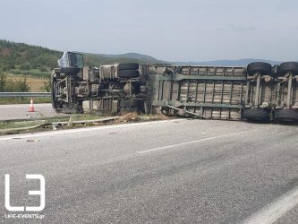 Θεσσαλονίκη: Ανετράπη βυτιοφόρο στο Δερβένι