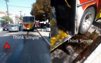 Λεωφορείο του ΟΑΣΘ ξεκίνησε να διαλύεται την ώρα του δρομολογίου