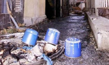 Γκαζάκια σε είσοδο τράπεζας στην Πολίχνη τα ξημερώματα