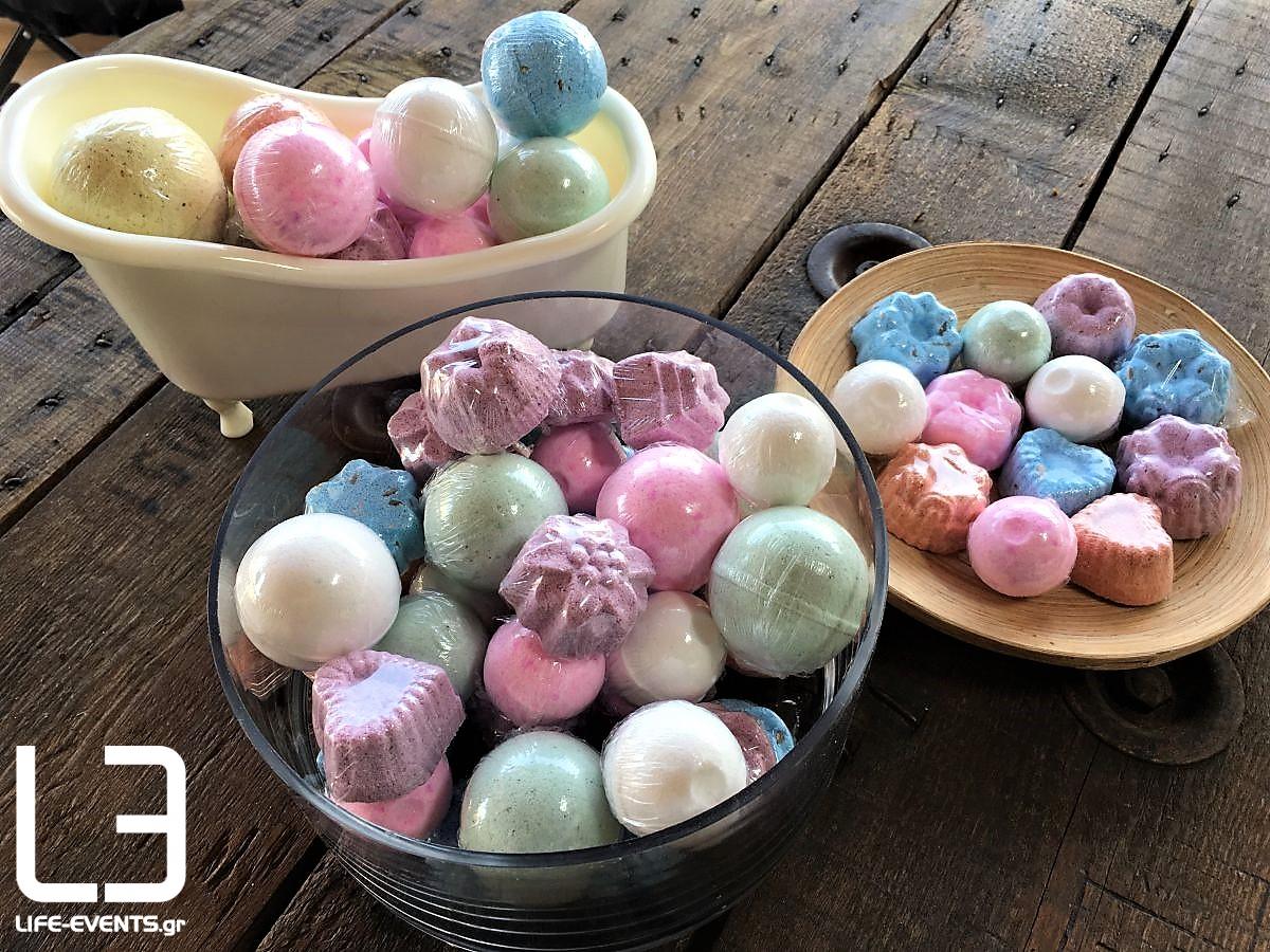 diy bath bombs mpales oxygonou mpanio home spa spiti peripoiisi βόμβες οξυγόνου χειροποίητα χειροποίητες κατασκευές μπάνιο σπα δώρα dora