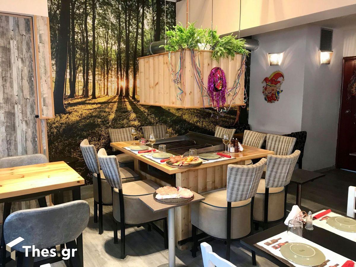 Ελλάδα Θεσσαλονίκη τραπέζι μπάρμπεκιου μεζεδοπωλείο κατάστημα Ανω Ηλιούπολη