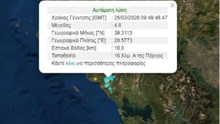 Σεισμός 4 Ρίχτερ στην Πάργα