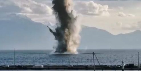 Εντυπωσιακή έκρηξη για να εξουδετερωθεί νάρκη στην Μηχανιώνα (BINTEO)