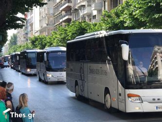 Θεσσαλονίκη: Τα τουριστικά λεωφορεία ξεσήκωσαν την πόλη (ΒΙΝΤΕΟ & ΦΩΤΟ)