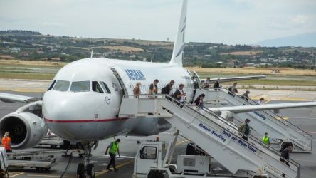 Αεροδρόμιο Μακεδονία: Με αψίδα νερού η υποδοχή της πρώτης πτήσης εξωτερικού