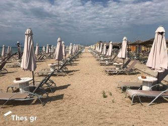 Η θάλασσα βγήκε στην στεριά – Αδεια από κόσμο η παραλία στον Ποταμό Επανομής (ΒΙΝΤΕΟ & ΦΩΤΟ)
