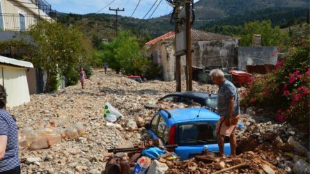 Κεφαλονιά: Ο «Ιανός» άφησε αυτοκίνητα θαμμένα στις… πέτρες! (ΦΩΤΟ)
