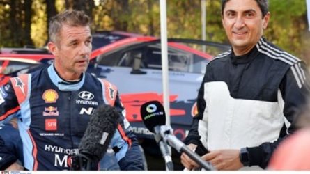 Λευτέρης Αυγενάκης και Σεμπαστιάν Λεμπ μαζί σε δοκιμαστική διαδρομή WRC στο Λουτράκι