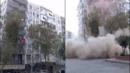 Βίντεο που «κόβει» την ανάσα: Η στιγμή που πολυκατοικία καταρρέει στη Σμύρνη