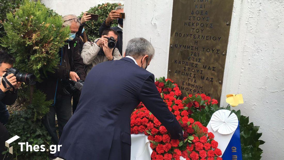 κατάθεση στεφάνων Θεσσαλονίκη Πολυτεχνείο