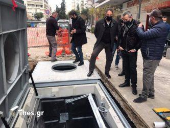 Θεσσαλονίκη: Παρουσία Ζέρβα τοποθετήθηκαν οι πρώτοι υπόγειοι κάδοι (ΒΙΝΤΕΟ & ΦΩΤΟ)