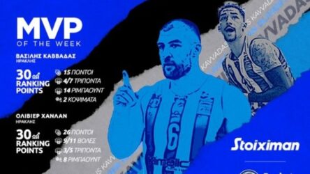 Basket League: MVPs της 17ης αγωνιστικής οι Καββαδάς και Χάνλαν του Ηρακλή