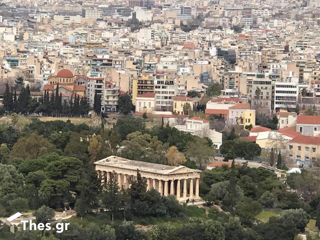 θέα από ψηλά στην Αθήνα