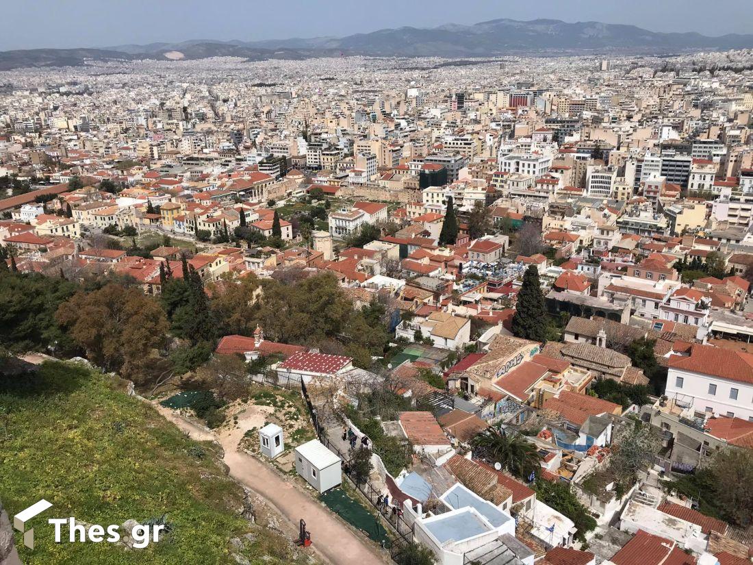 θέα από ψηλά στην Αθήνα
