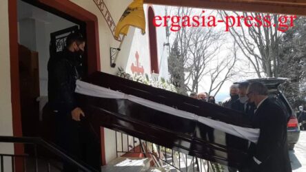Σπαραγμός στην Καλλίφυτο Δράμας στο τελευταίο αντίο στον Γιώργο Καραϊβάζ (ΦΩΤΟ)