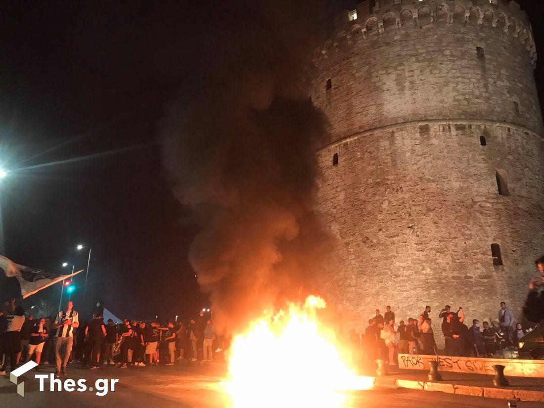 ΠΑΟΚ πανηγυρισμοί κόσμος Λευκός Πύργος Κύπελλο
