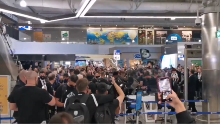 Φίλοι του ΠΑΟΚ έκαναν «ασπρόμαυρο» το Ελ. Βενιζέλος! (ΒΙΝΤΕΟ)