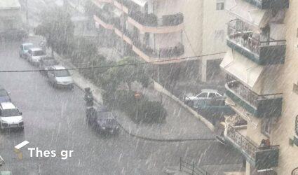 Θεσσαλονίκη: Εντονο χαλάζι στη Χρυσαυγή Λαγκαδά (ΒΙΝΤΕΟ)