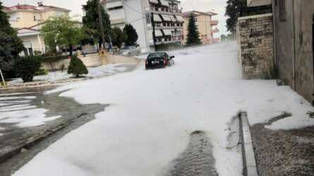 Το χαλάζι “άσπρισε” την Κοζάνη (ΒΙΝΤΕΟ & ΦΩΤΟ)
