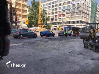 Θεσσαλονίκη: Αποκαταστάθηκε η κυκλοφορία στην Εγνατία – Κλείσανε την τρύπα