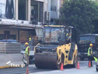 Θεσσαλονίκη: Εργασίες αποκατάστασης ασφάλτου στον Περιφερειακό