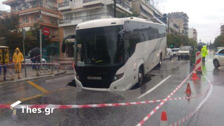 Θεσσαλονίκη: Εκλεισε η Εθνικής Αντιστάσεως λόγω της τρύπας στο δρόμο – Χαμός στον Περιφερειακό