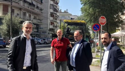 Θεσσαλονίκη: Αυτοψία Ζέρβα στα έργα ασφαλτόστρωσης (ΦΩΤΟ)