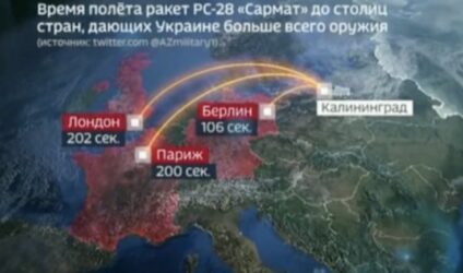 Η Ρωσία απείλησε με πυρηνικά τη Δύση σε τηλεοπτική εκπομπή