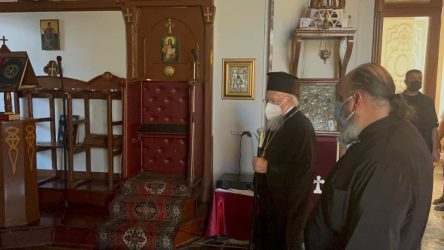 Στο κτήριο του Γηροκομείου του Βαλουκλή, που υπέστη μεγάλες καταστροφές από πυρκαγιά ο Βαρθομολομαίος (ΦΩΤΟ)
