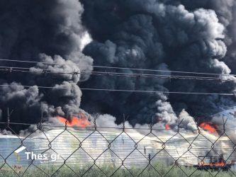 Αναστάτωση στη Θεσσαλονίκη: Μεγάλη φωτιά σε αποθήκη επιχείρησης (ΒΙΝΤΕΟ & ΦΩΤΟ)