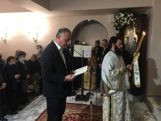 Στα εγκαίνια του Ιερού παρεκκλησίου Αγίας Γαλήνης στο Ωραιόκαστρο παρέστη ο Σταύρος Καλαφάτης (ΦΩΤΟ)