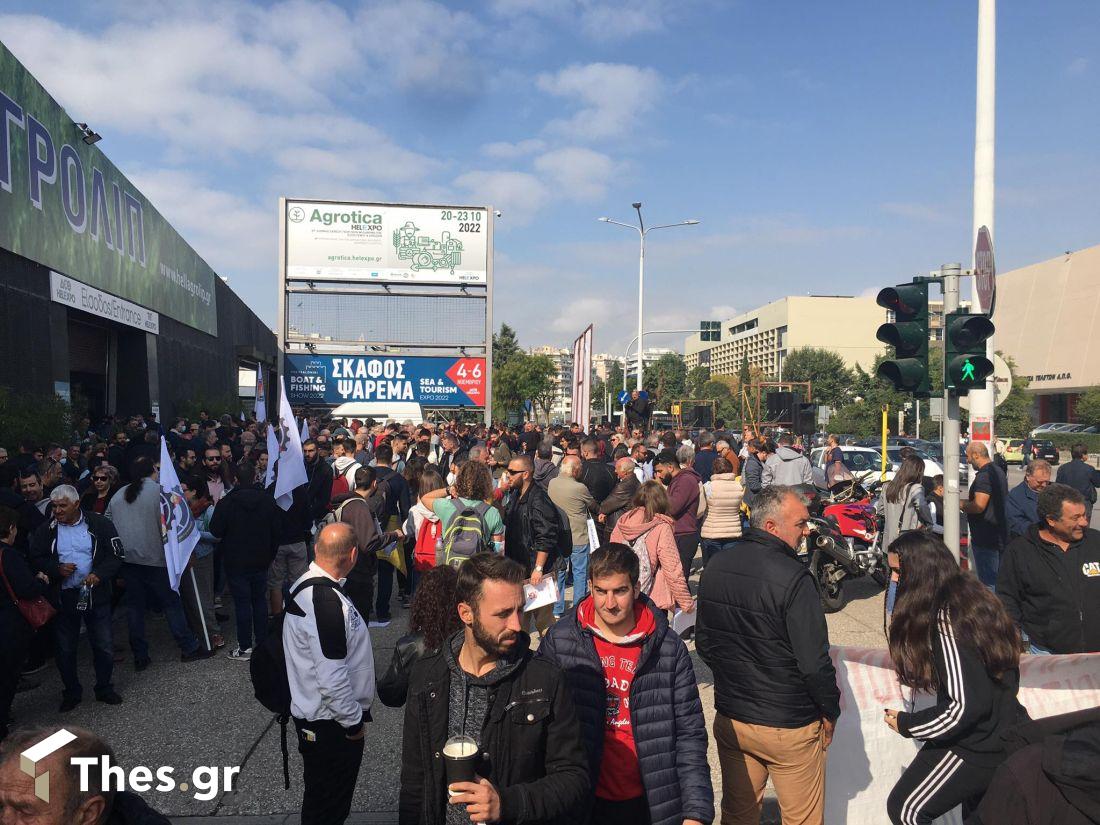 Θεσσαλονίκη: Σε εξέλιξη το συλλαλητήριο αγροτών στη ΔΕΘ