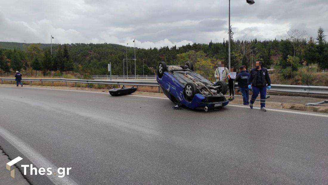 ατύχημα Τριανδρία ανατροπή αυτοκινήτου