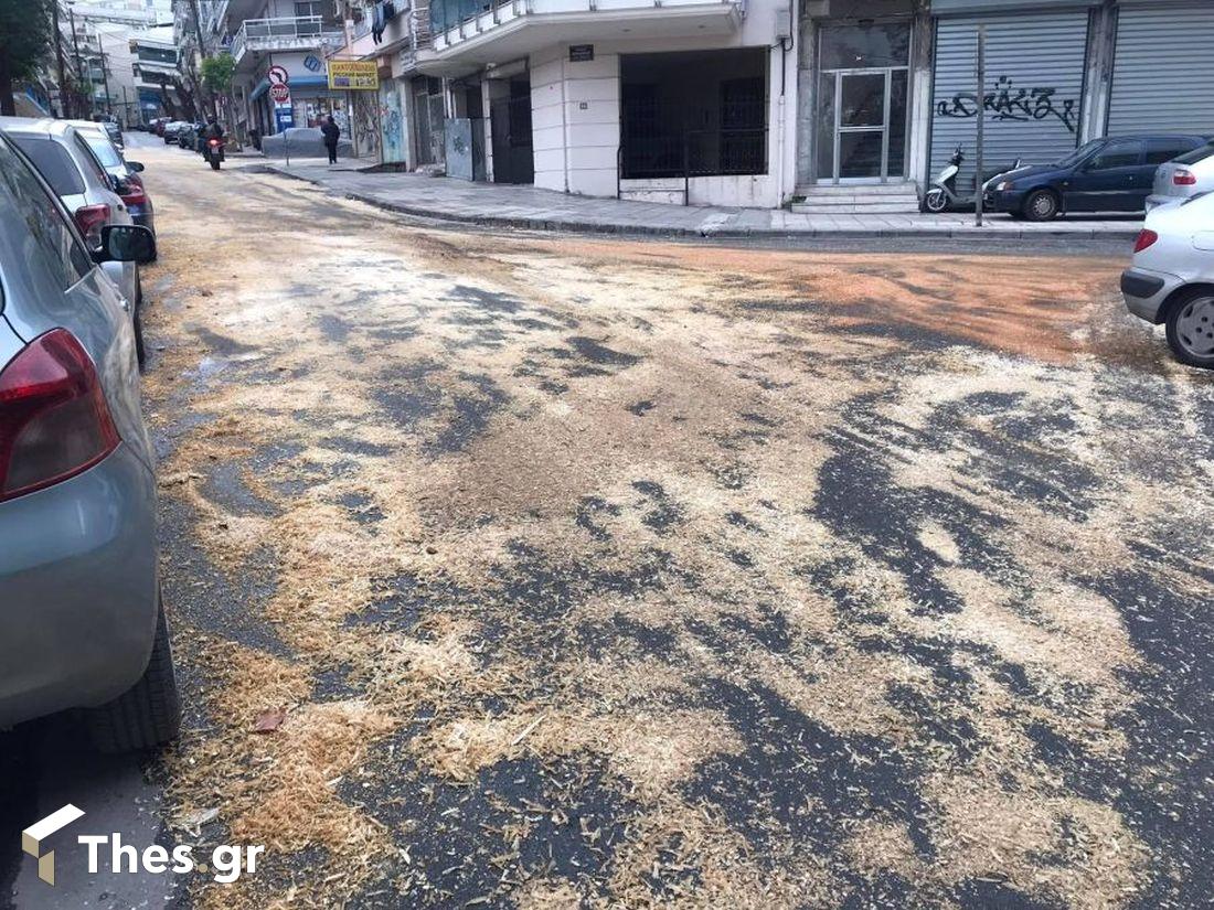 Θεσσαλονίκη: Γέμισε με πετρέλαιο ο δρόμος στην Παναγιά Φανερωμένη με αποτέλεσμα την εκτροπή μηχανής