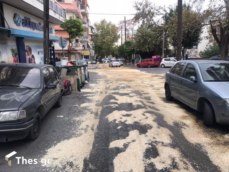 Θεσσαλονίκη: Γέμισε με πετρέλαιο ο δρόμος στην Παναγιά Φανερωμένη με αποτέλεσμα την εκτροπή μηχανής