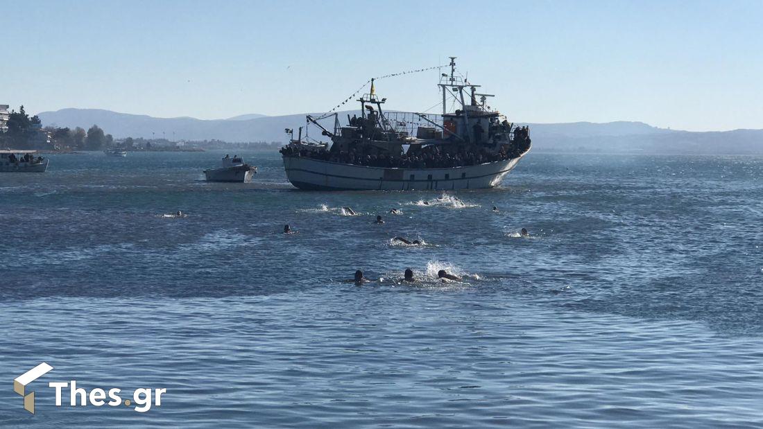 Πλαζ Αρετσούς Καλαμαριά Θεοφάνεια Θεοφάνια Αγιασμός Υδάτων Ρίψη σταυρού