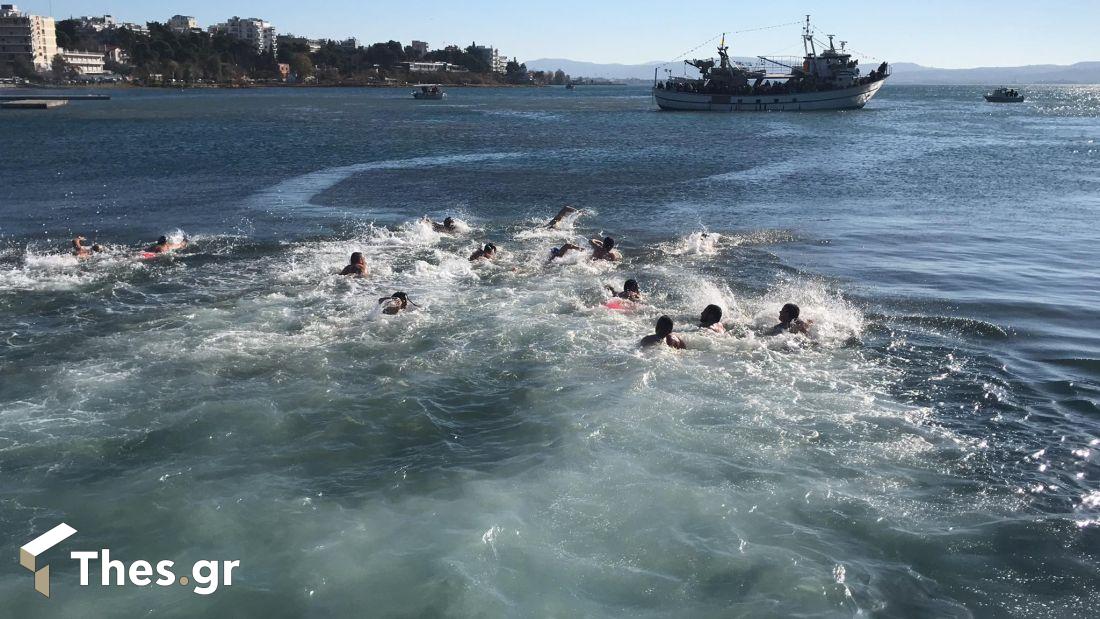Πλαζ Αρετσούς Καλαμαριά Θεοφάνεια Θεοφάνια Αγιασμός Υδάτων Ρίψη σταυρού