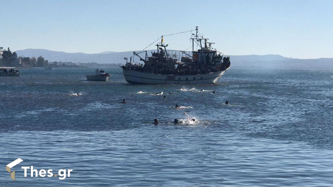 Πλαζ Αρετσούς Καλαμαριά Θεοφάνεια Θεοφάνια Αγιασμός Υδάτων Ρίψη σταυρού