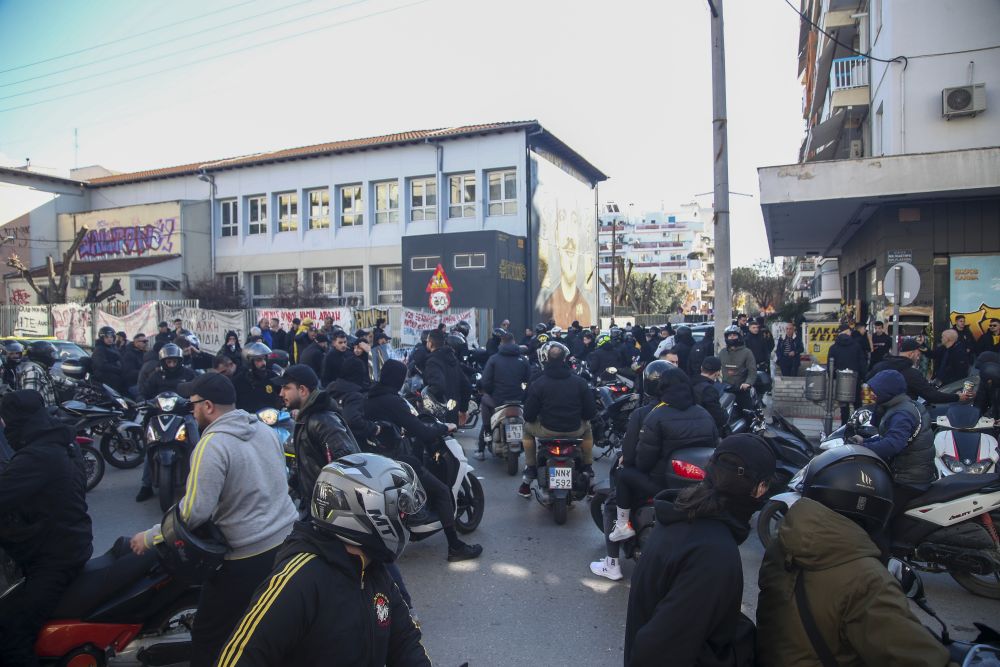 Διαμαρτυρία οπαδοί Αρη Μοτοπορεία Θεσσαλονίκη Αλκης Καμπανός