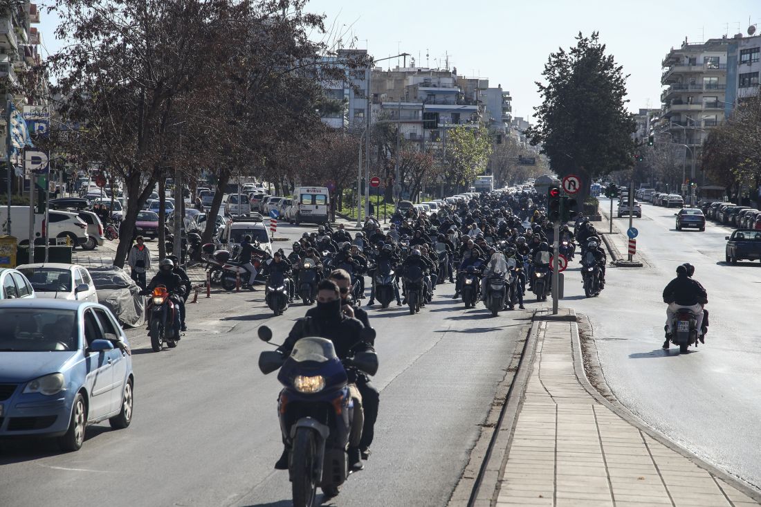 Διαμαρτυρία οπαδοί Αρη Μοτοπορεία Θεσσαλονίκη Αλκης Καμπανός