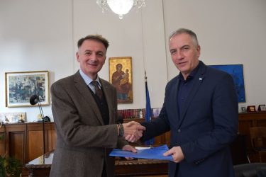 Θεσσαλονίκη: Συνάντηση Σταύρου Καλαφάτη με Βασίλη Γάκη για θέματα που αφορούν το Μέγαρο Μουσικής