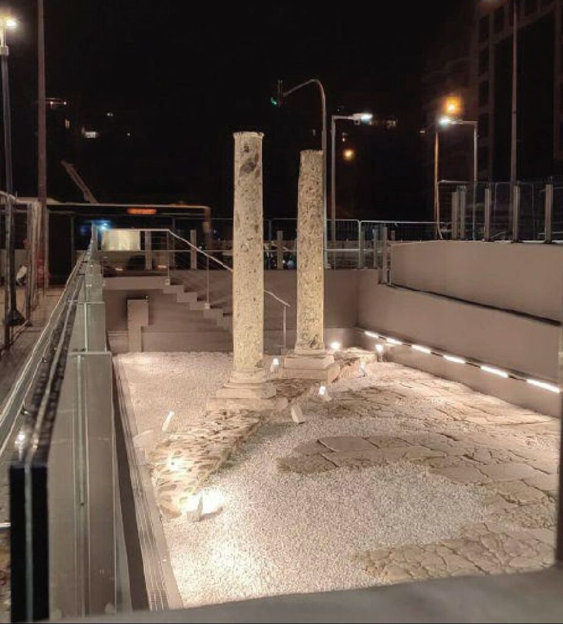 Μετρό Θεσσαλονίκης σταθμός "Αγία Σοφία" αρχαία φωτισμός