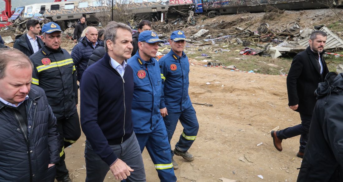 Σύγκρουση τρένων στα Τέμπη Μητσοτάκης