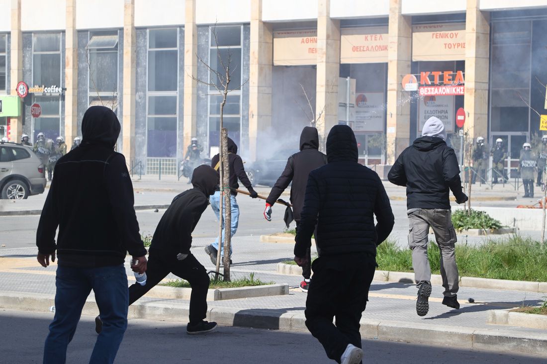 πορεία Θεσσαλονίκη Τέμπη επεισόδια